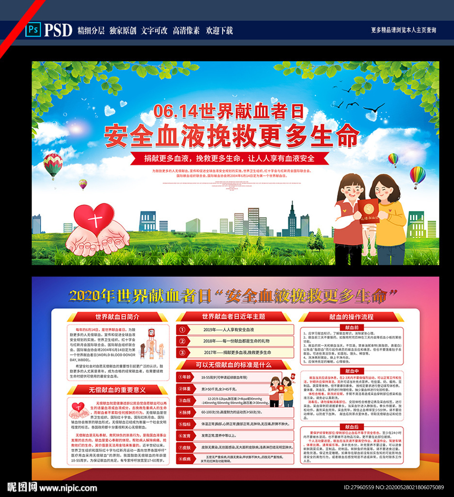 世界献血日展板