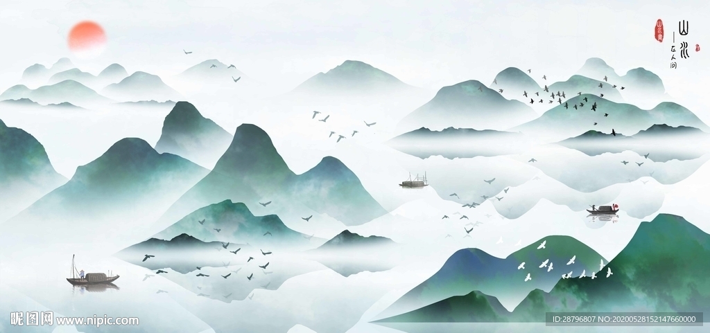 中式意境山水画