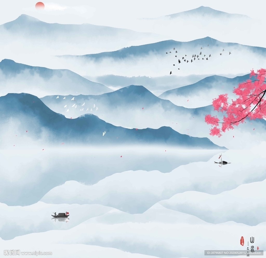 中国风山水画