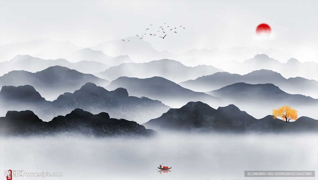 水墨山水画