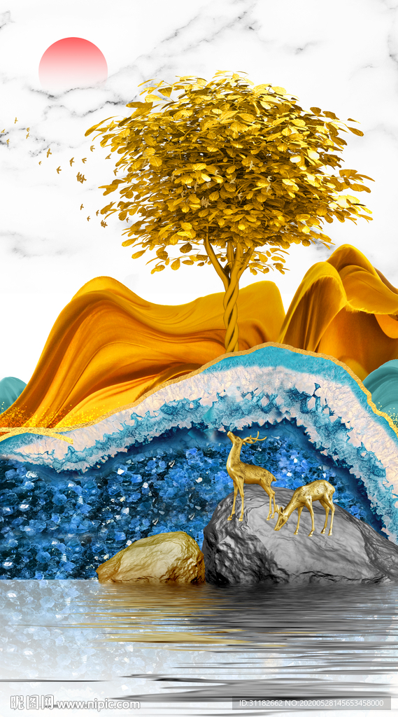 轻奢山水装饰画