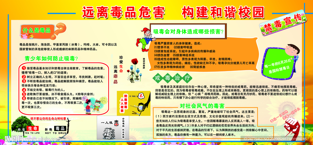 学校禁毒展板