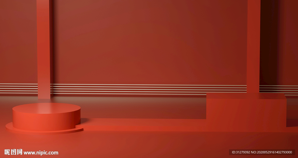 C4DPS红色背景源文件