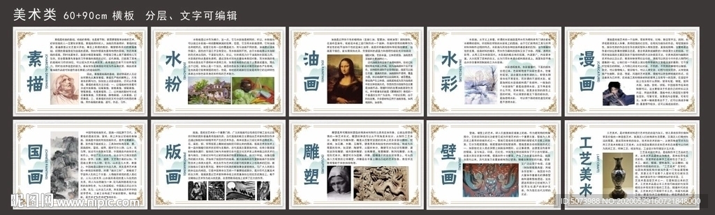 学校分类展板 美术展板