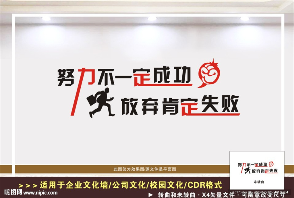努力不一定成功  企业文化墙