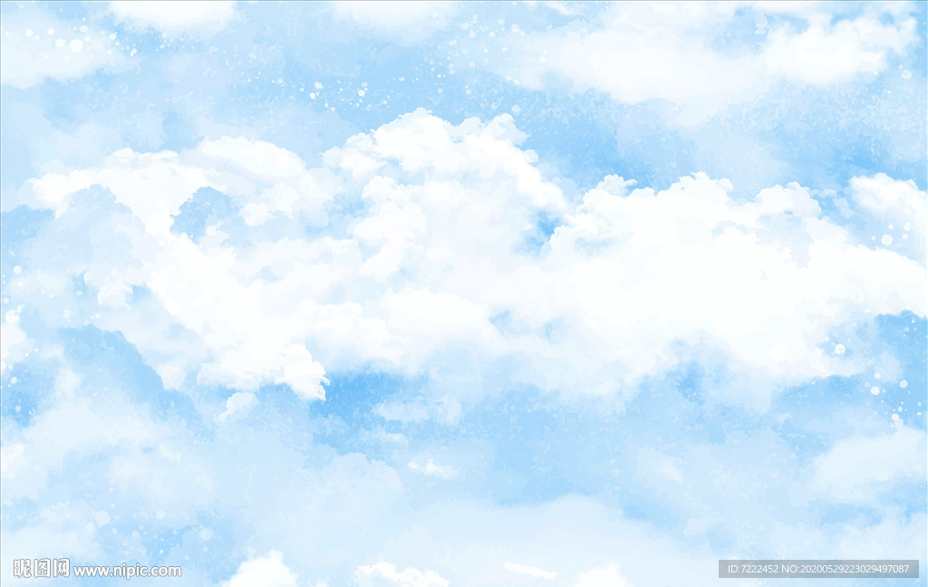 矢量水彩云背景