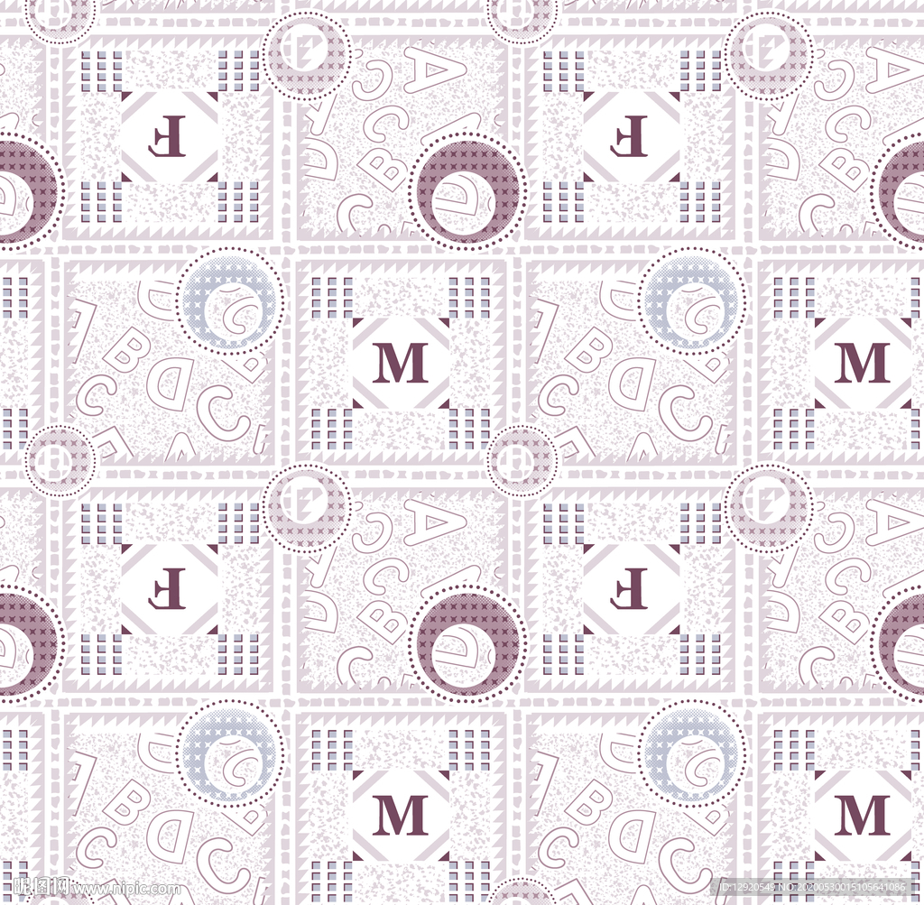 大牌精美字母格子乱花