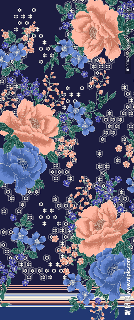 旗袍印花分层文件