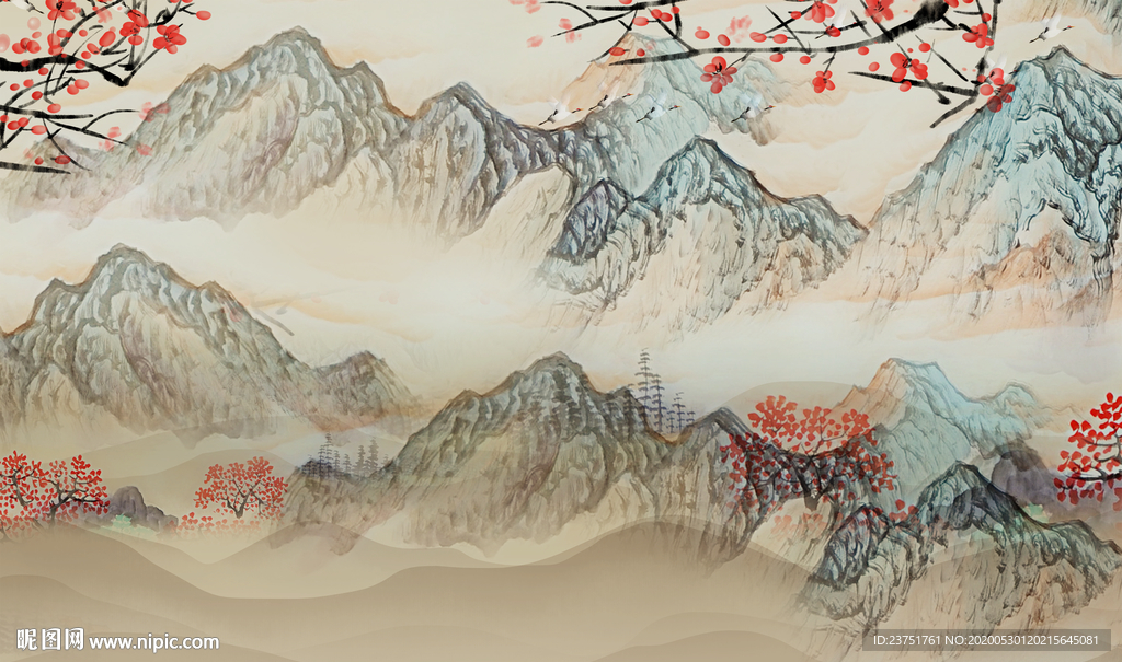 新中式背景墙