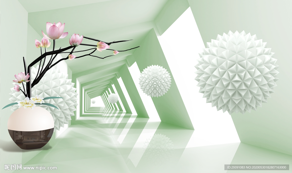 3d空间球型花卉