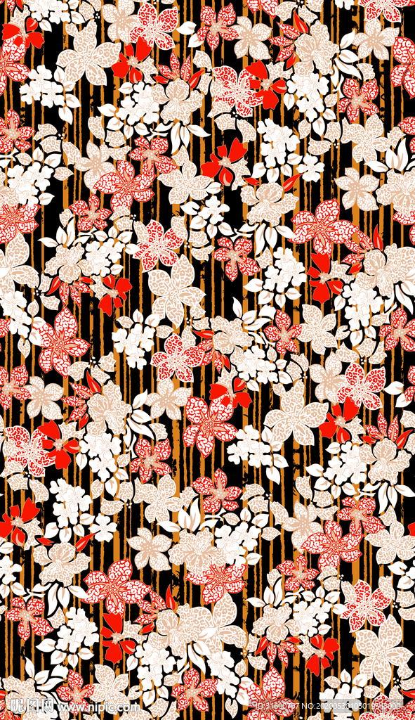 竖条花朵
