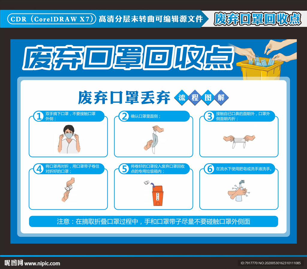 废弃口罩回收点标识