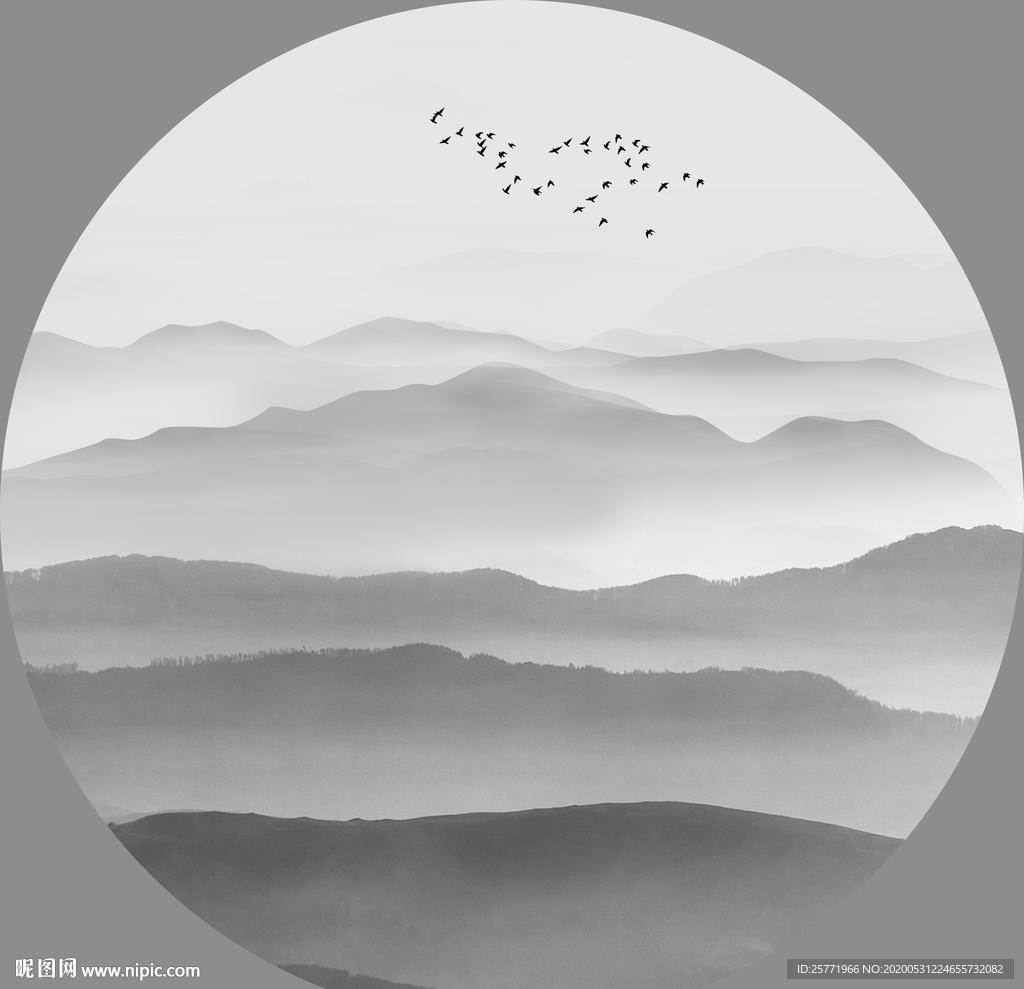 现代山水画 山水 山脉 山叠山