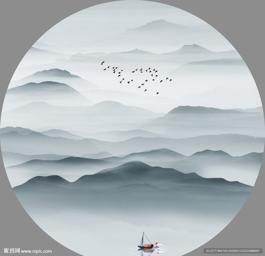 中式水墨山水 山水装饰画