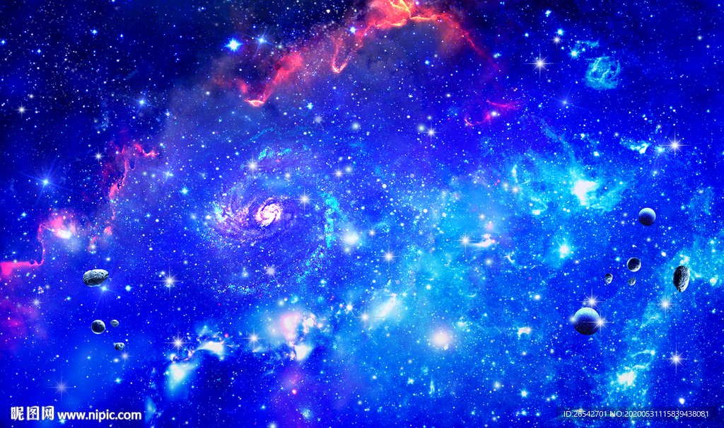 蓝色唯美浩瀚宇宙星空吊顶