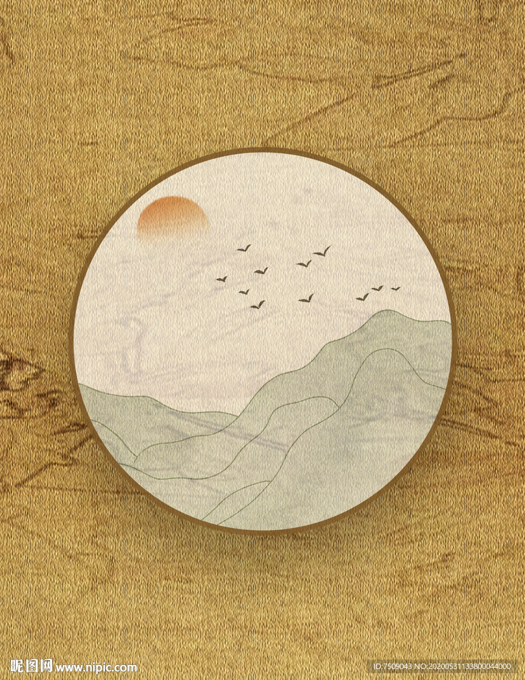古风工笔画简约海报