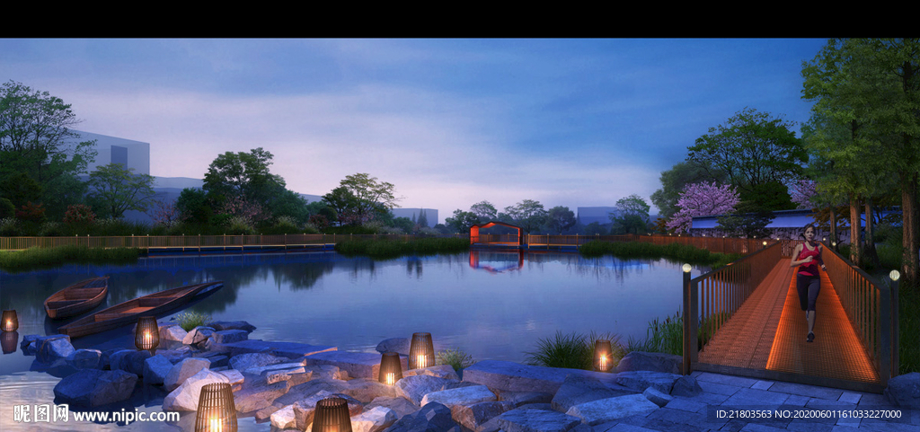 景观效果图夜景效果图景观夜景图