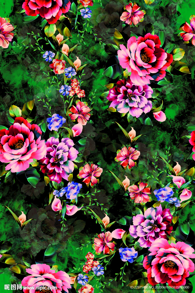 扎染花朵 玫瑰花 手绘花