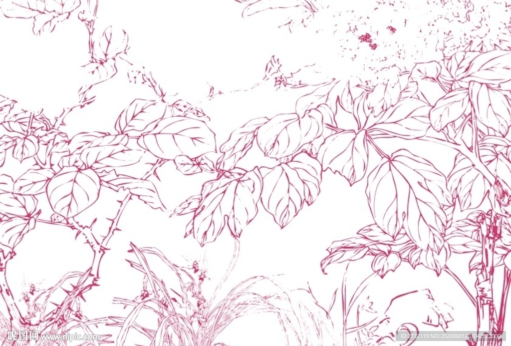 枝叶茂盛  美术画