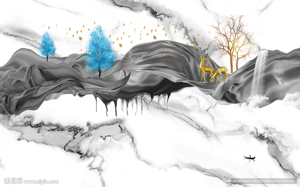 线条背景墙装饰画 TIF分层