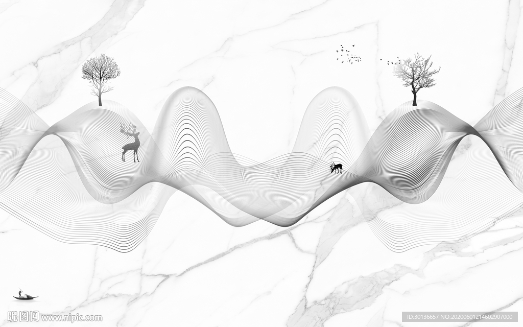 爵士白意境线条 TIF分层