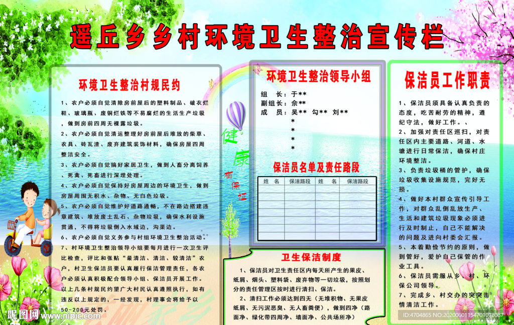 乡村环境卫生整治宣传栏
