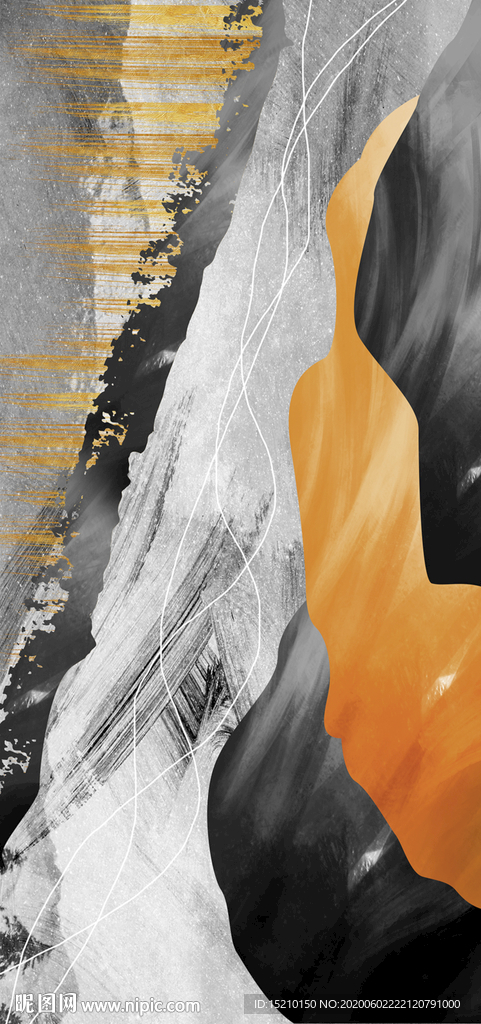 水墨背景玄关背景墙