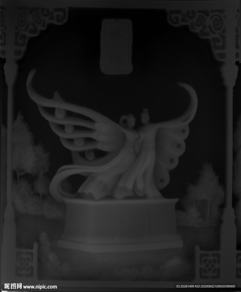 古典人物灰度图