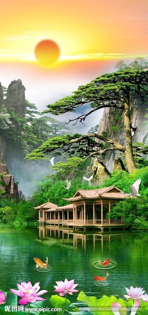 江山如画玄关背景