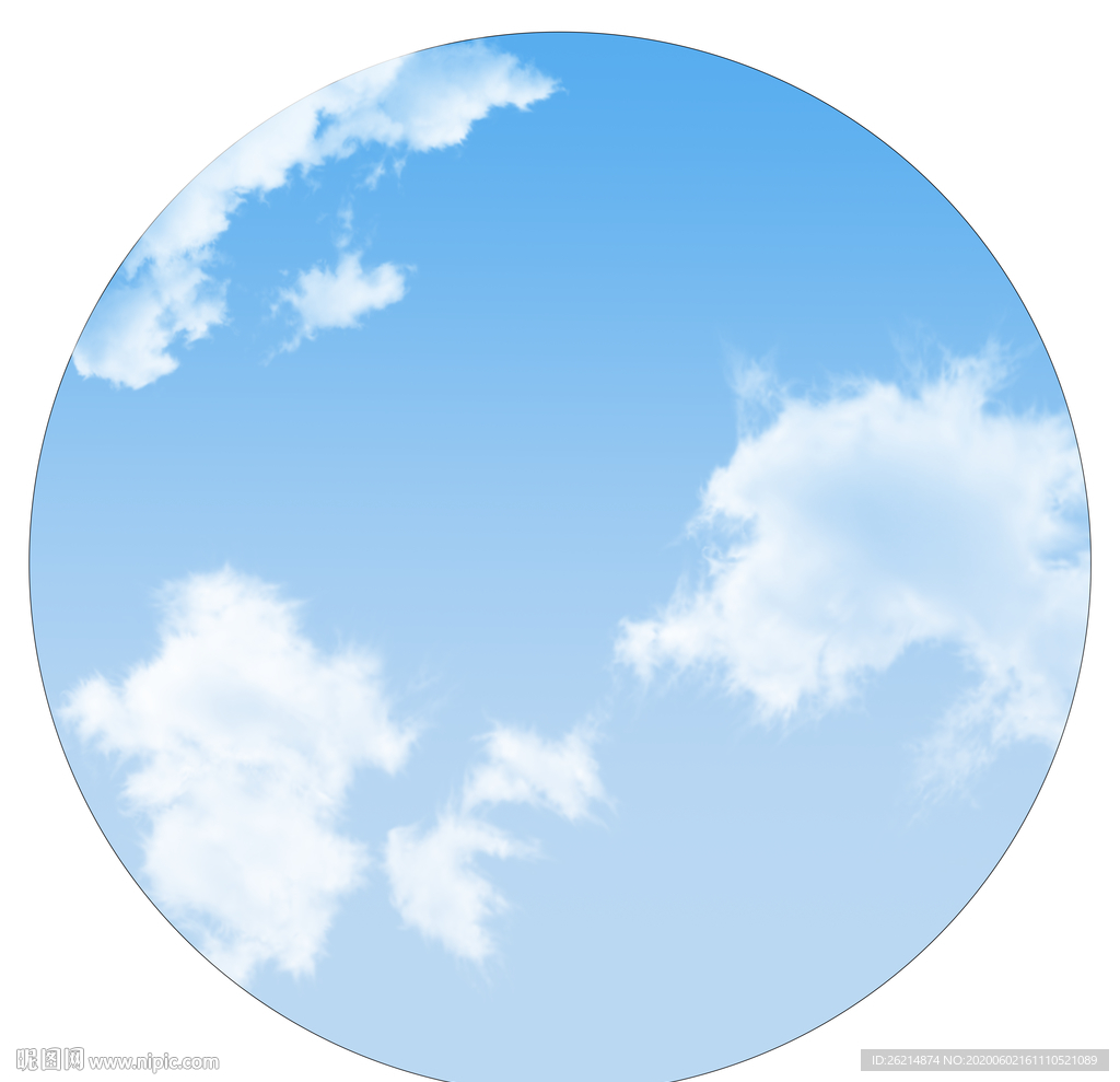圆形蓝天白云