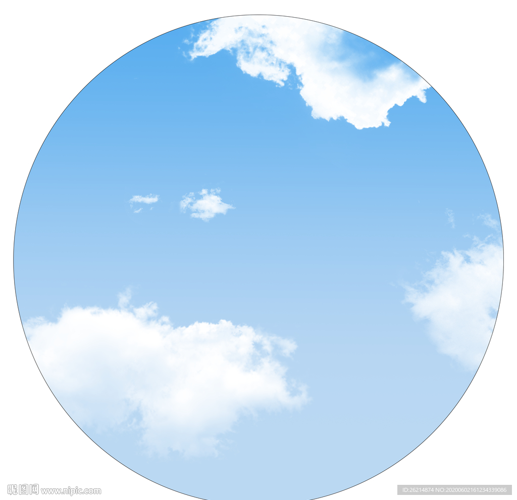 圆形蓝天白云