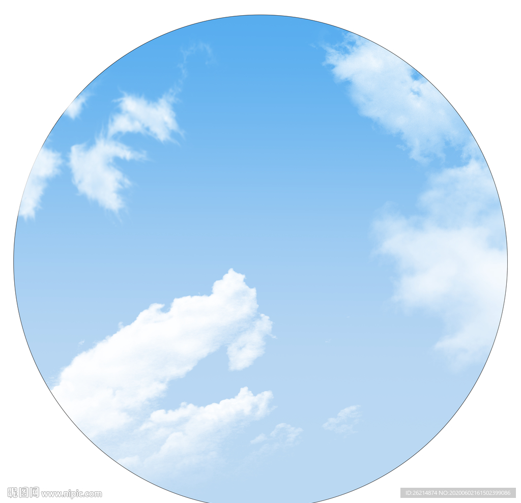 圆形蓝天白云