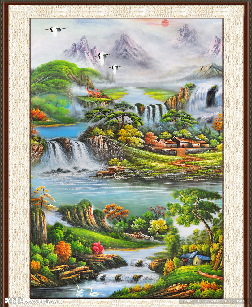 山村油画