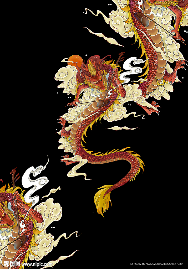 龙豹欧式花纹数码印花