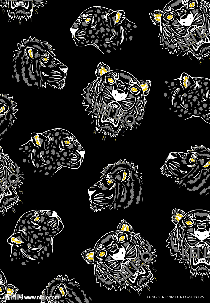 豹欧式花纹数码印花