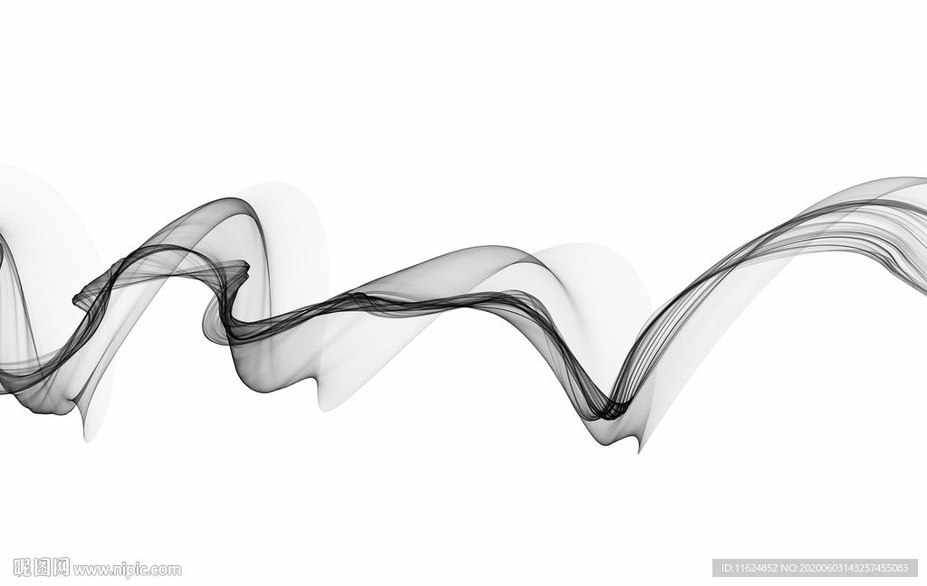 手绘抽象烟雾线条