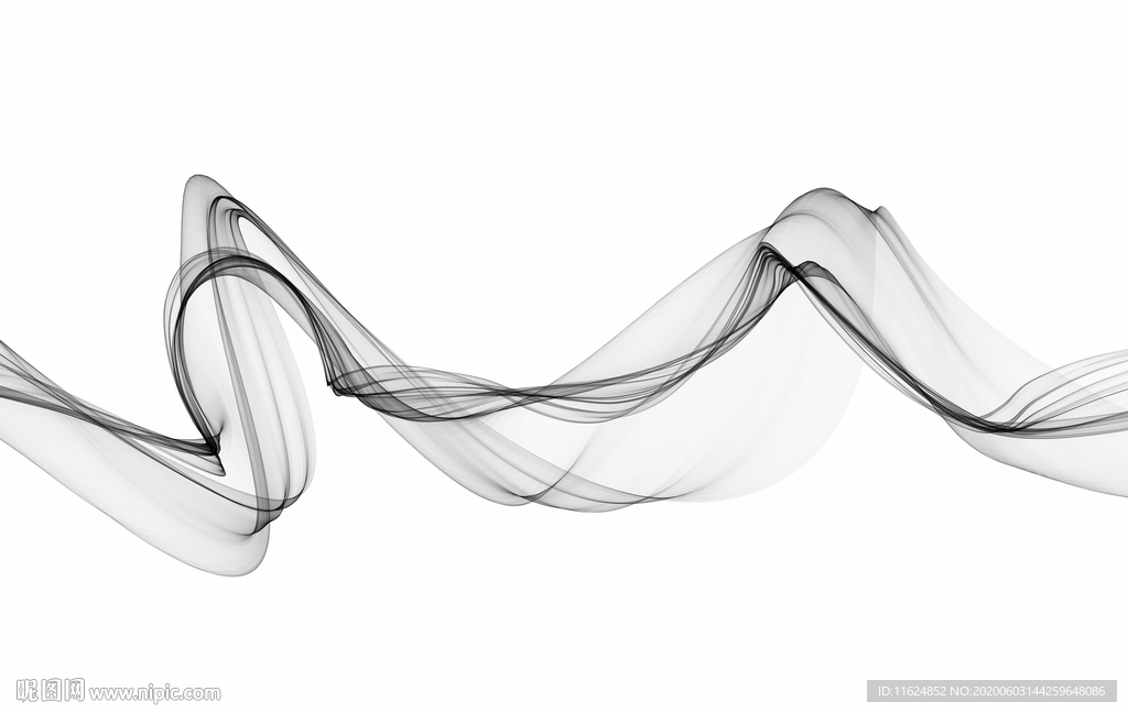 手绘抽象烟雾线条