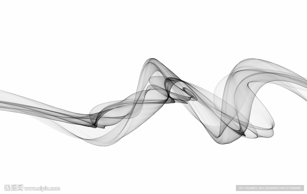 手绘抽象烟雾线条