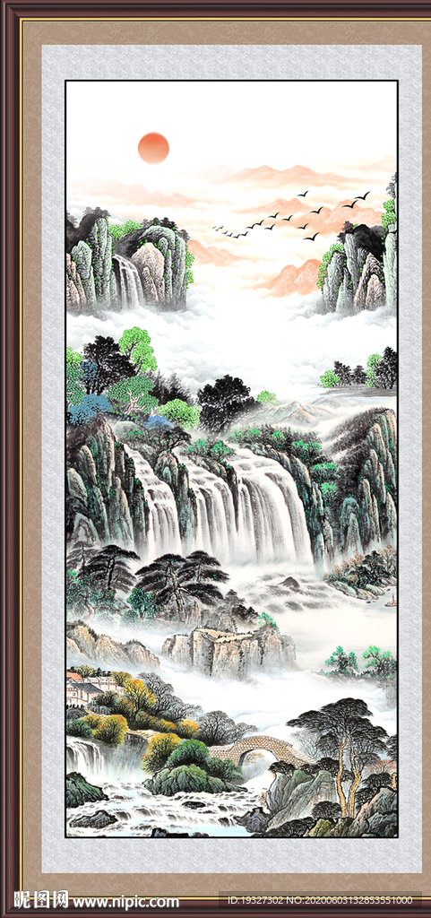 水墨玄关山水画