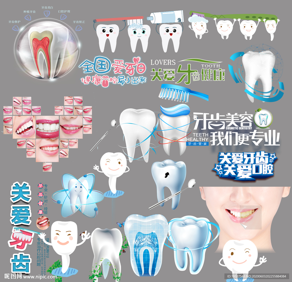 牙齿素材高清分层图