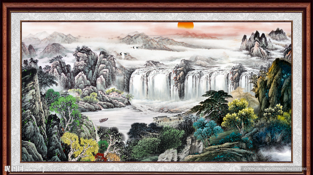 中堂画山水