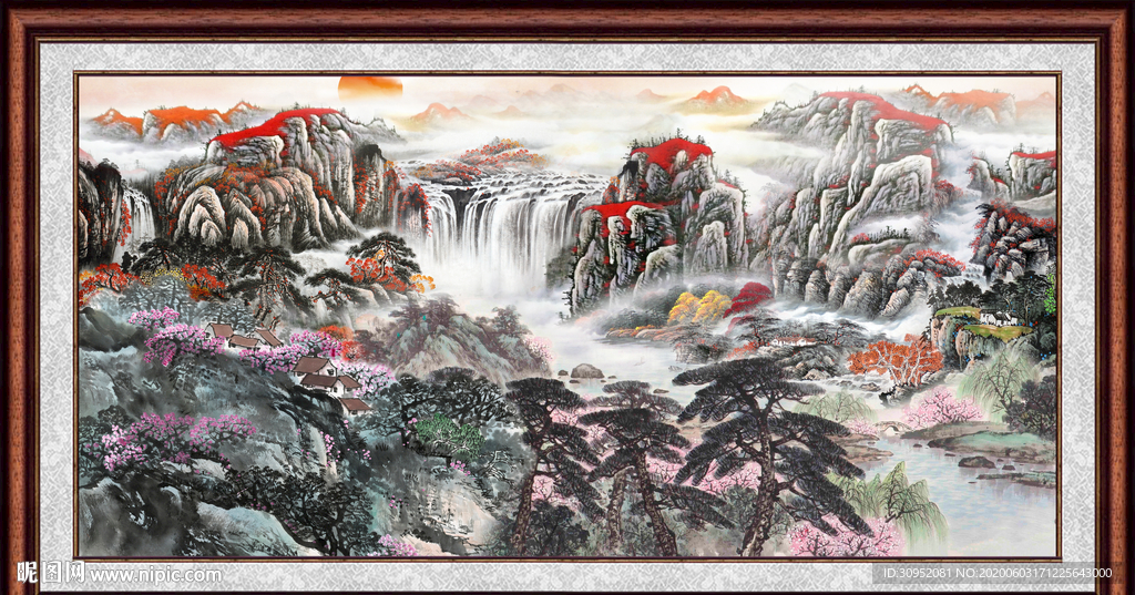 中堂画山水