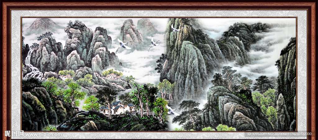 中堂画山水