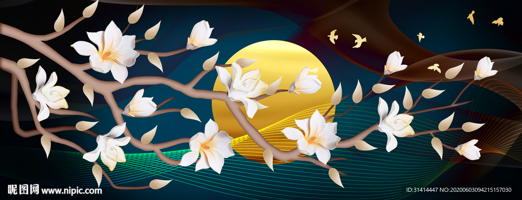 新中式花鸟工笔画