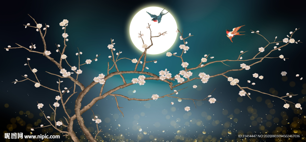 新中式花鸟工笔画