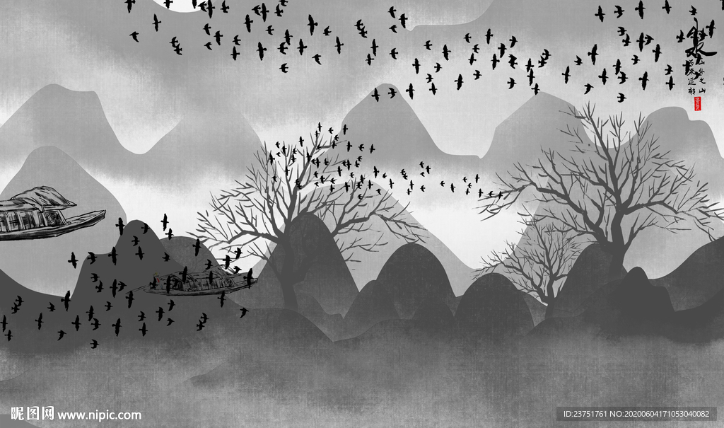 抽象山水画