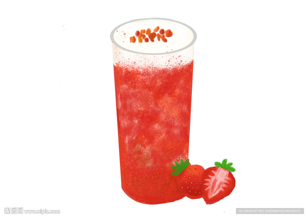 手绘芝芝草莓