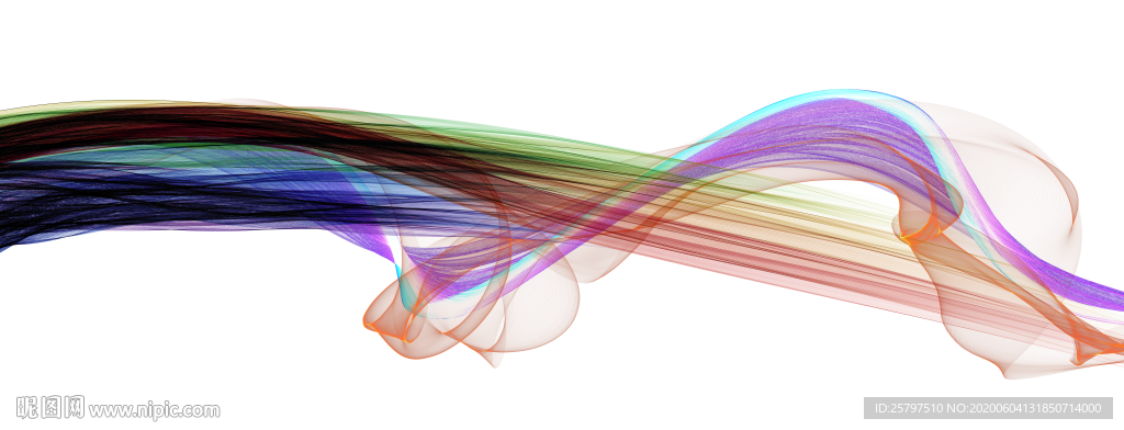 多彩丝带烟雾飘带