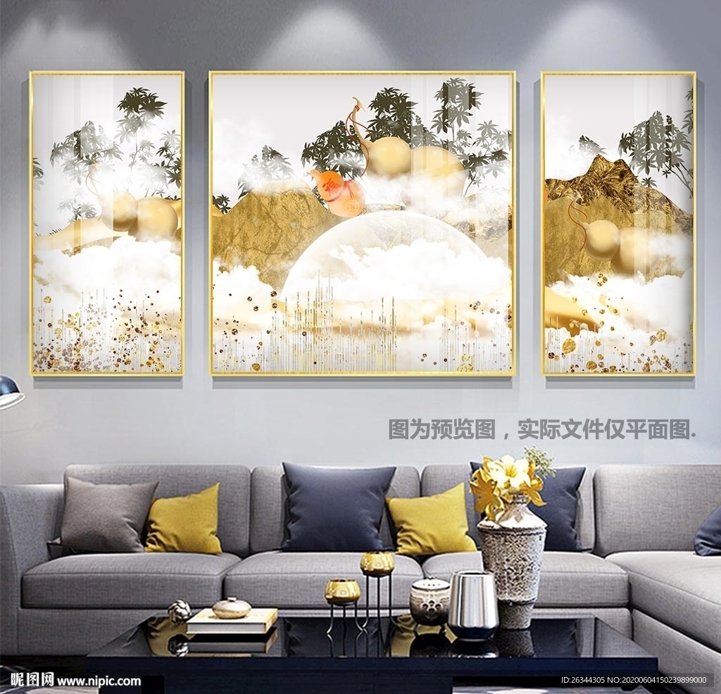金山葫芦吉祥沙发装饰画
