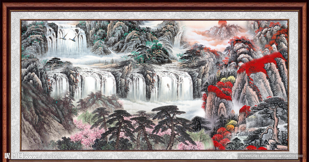 国画瀑布